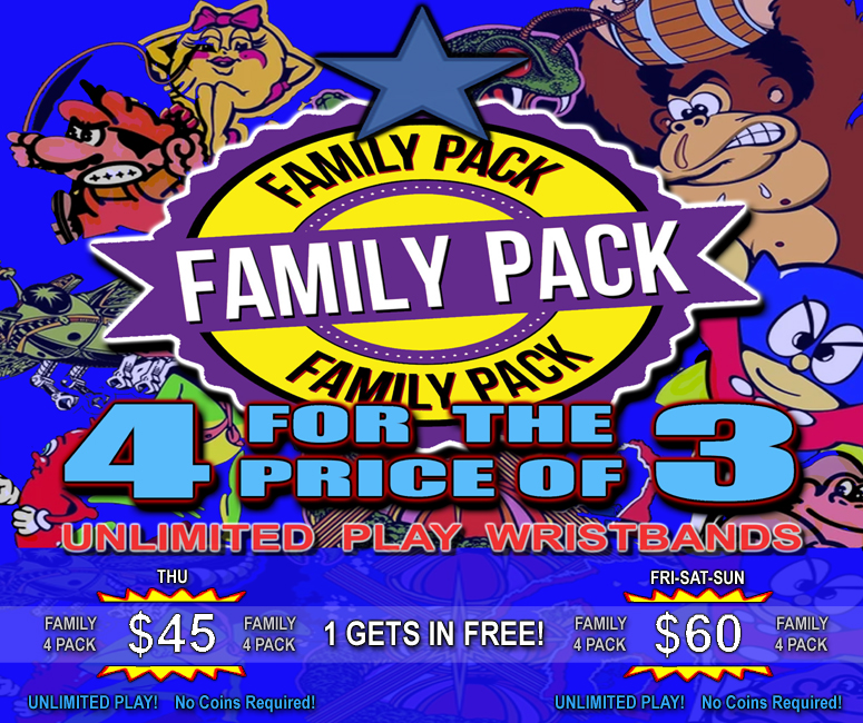 Family Fun Pack at Free Play Pinball Arcade, Fraser MI