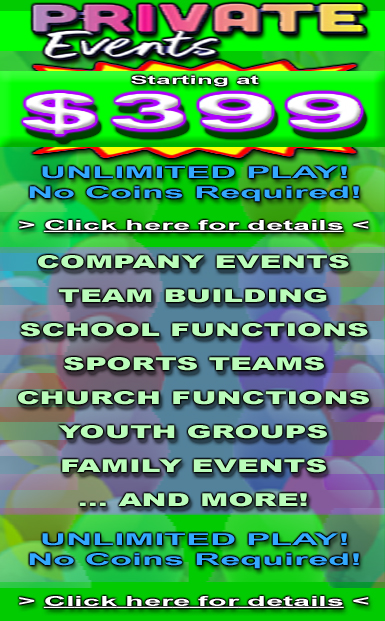 Book Your Party With US, Group Discounts, School Functions, Sports Teams, Church Functions, Youth Groups, Company Events, Team Buliding, Family Events, Holiday, Holidays