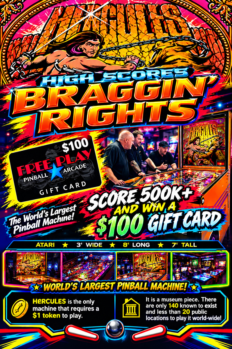 Atari Hecules, Worlds Largest Pinball Machine, Play It Here